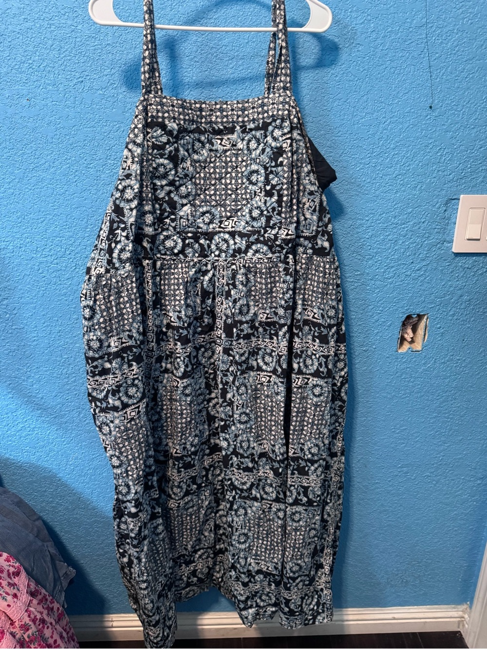 Lane Bryant Navy and White Patterned Midi Sundress